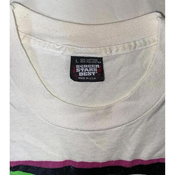 Vintage Neon Single Stitch NCA Rules National Cheerleaders Camp Shirt Size L - Picture 4 of 11